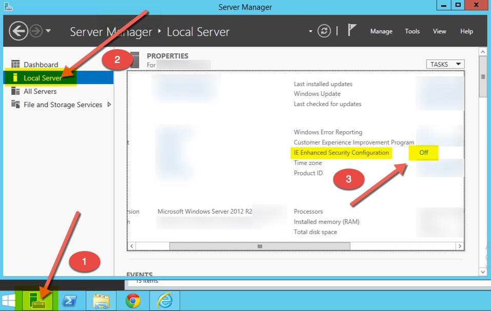 server 2016 internet explorer enhanced security disable